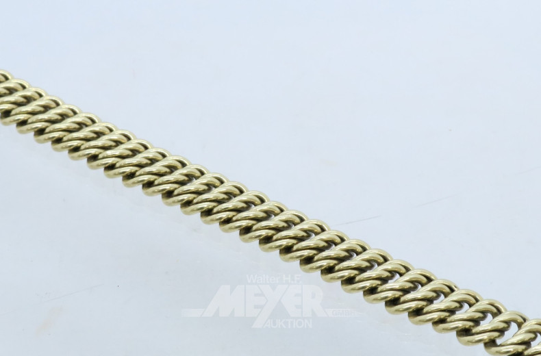 Rundpanzer-Armband, 585er GG, ca. 28 g.