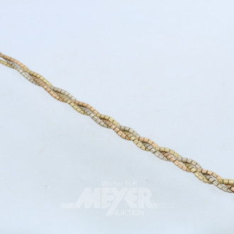 Armband, 585er RG/WG/GG, ca. 16 g.,