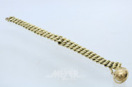 Gliederarmband, 585er GG, ca. 44 g.,