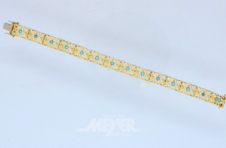 Armband, 585er GG, ca. 20 g.,