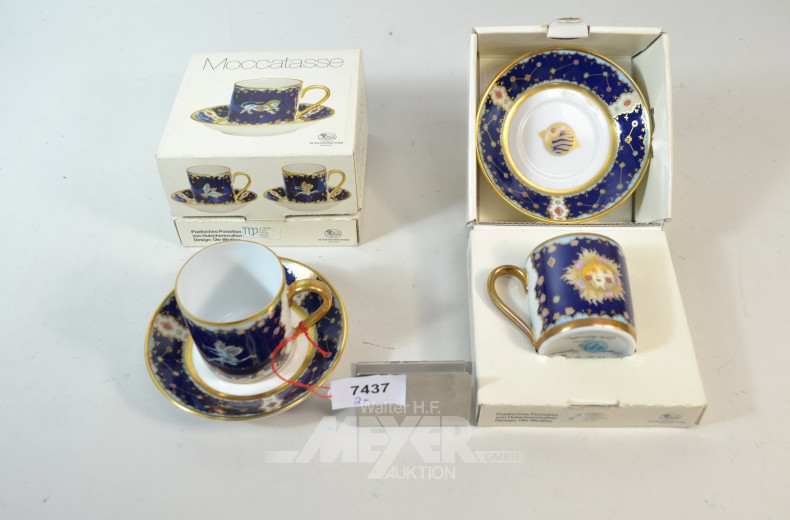 2 Porz.-Mocca-Tassen ''Hutschenreuther'',