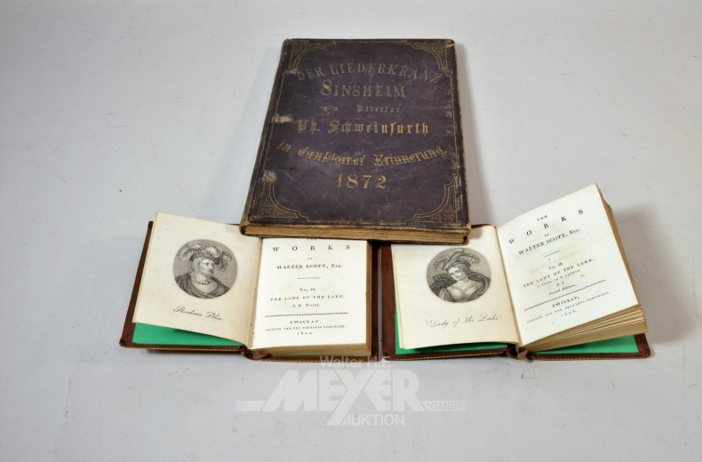 3 Bücher: 1 Liederbuch ''Der Liederkranz''