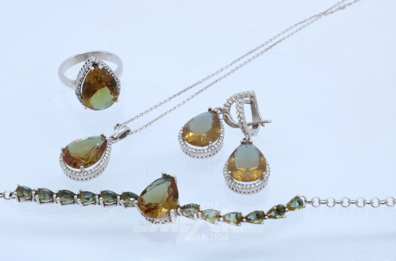 Schmuck-Set, 925er Silber, best. aus