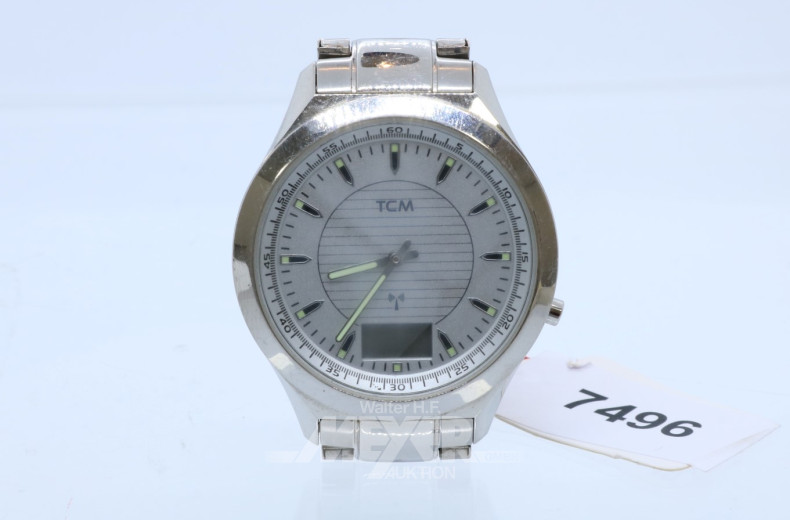Herrenarmbanduhr TCM, Stahl, Nr. 234190