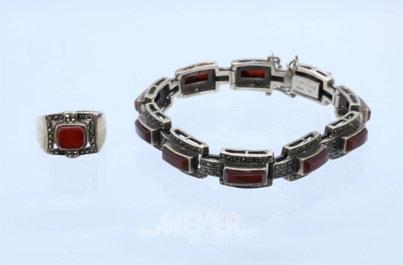 Schmuckgarnitur, Sterlingsilber, 2-tlg.