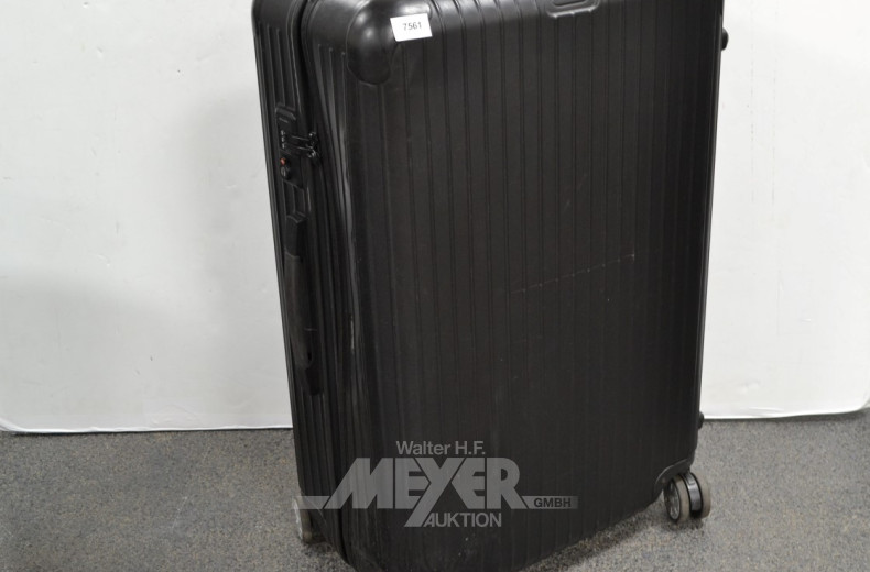 2 gr. Reisekoffer RIMOWA, schwarz u. silber,
