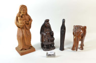 4 Holzschnitzereien bestehend aus: