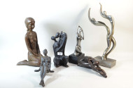 6 versch. Akt-Skulpturen
