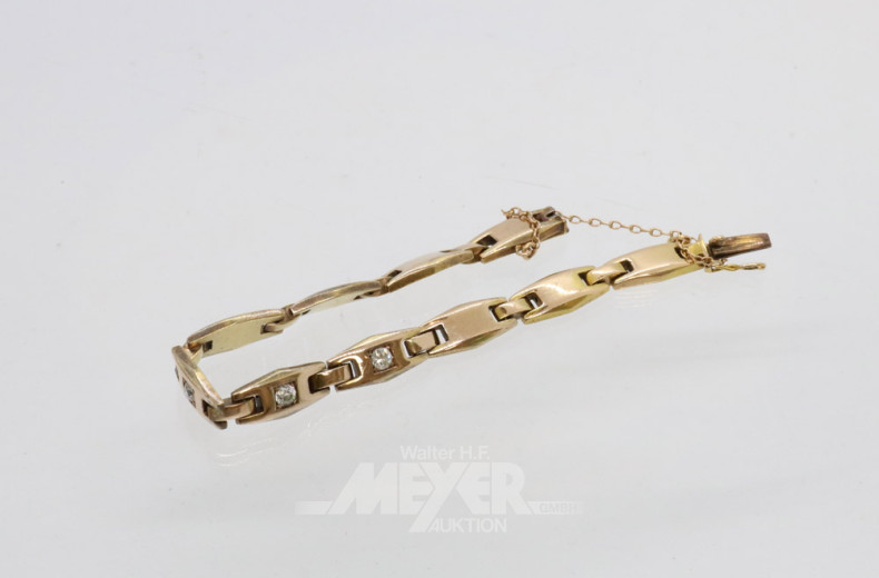 Armband, 585er GG, besetzt mit