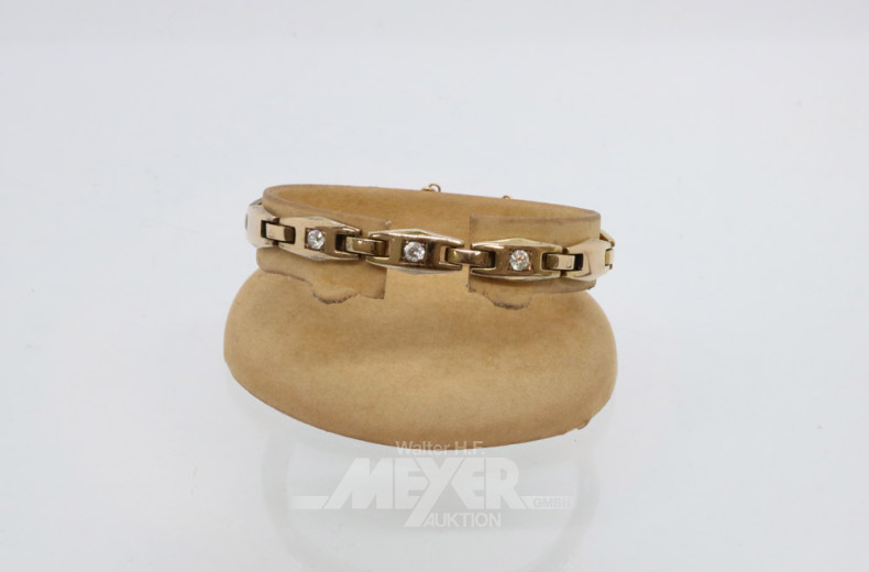 Armband, 585er GG, besetzt mit