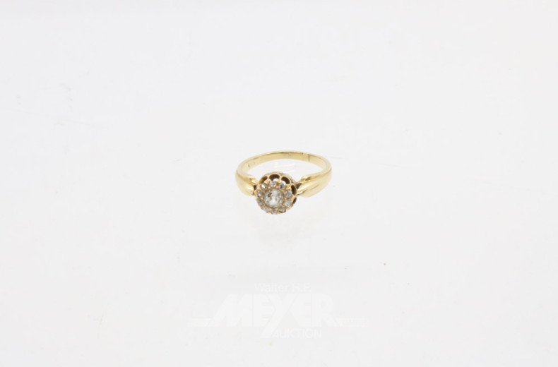 Damenring, 585er GG, besetzt mit