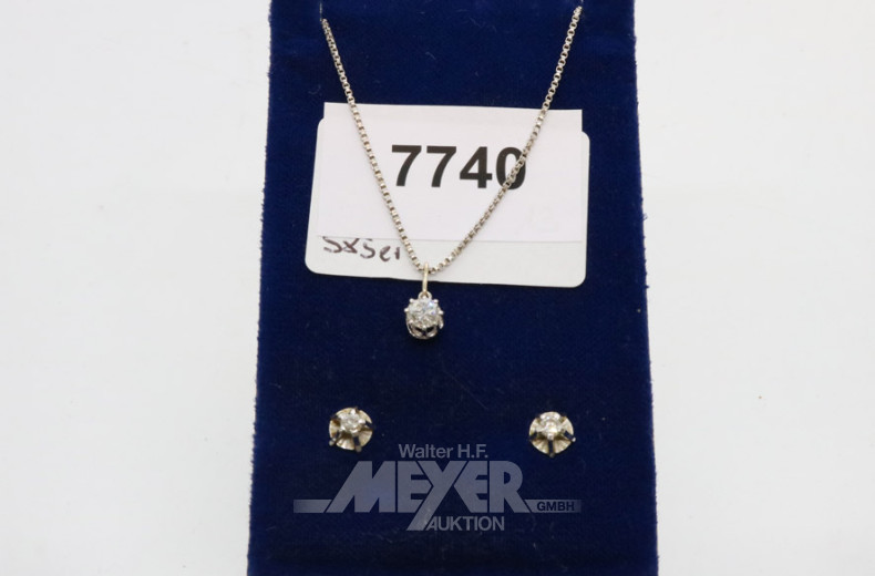 Schmuck-Set, 2-tlg., 585er WG, best.aus: