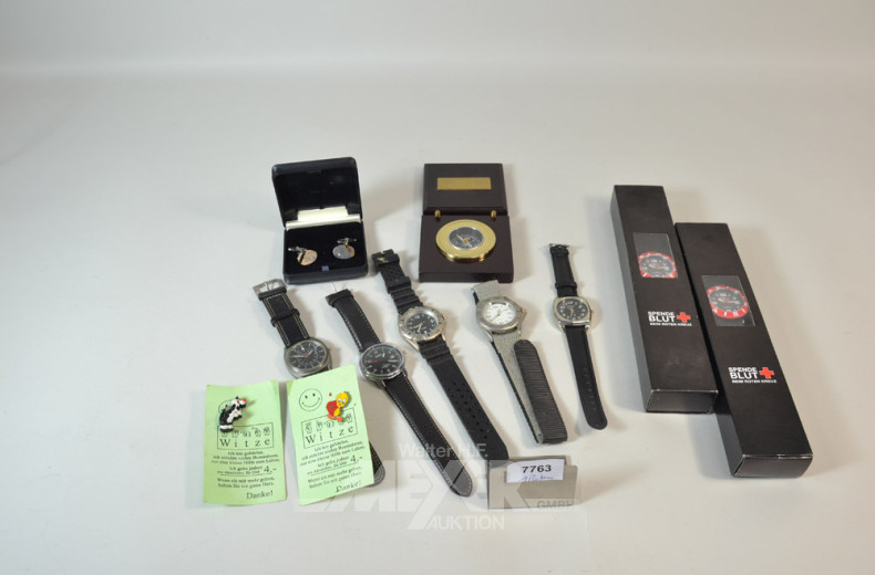 Posten Armbanduhren, Manschettenknöpfe,