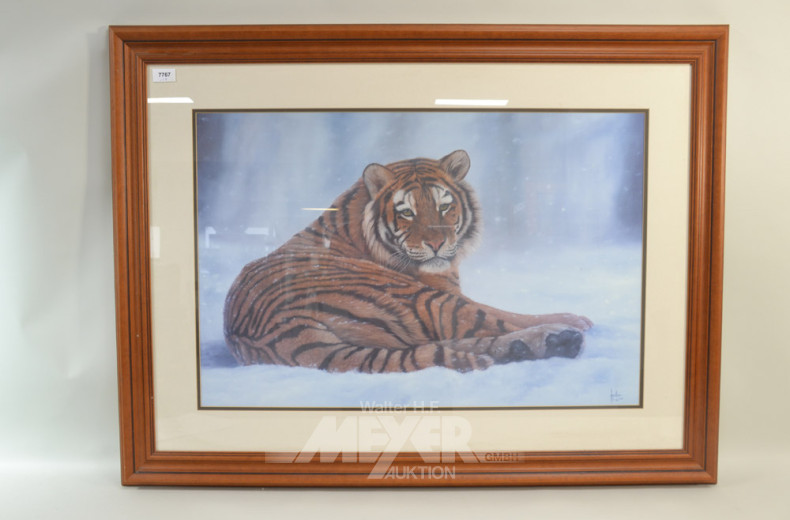 Druck ''Sibirischer Tiger im Schnee''