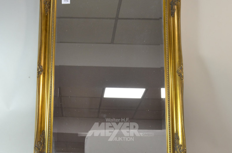 fac. Spiegel, goldfarbiger Rahmen