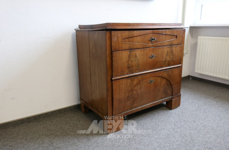 Biedermeier-Kommode, Mahagoni furniert,