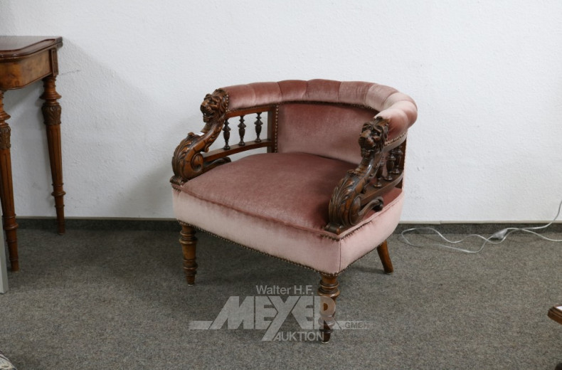 Renaissance-Damensessel, Nussbaum,