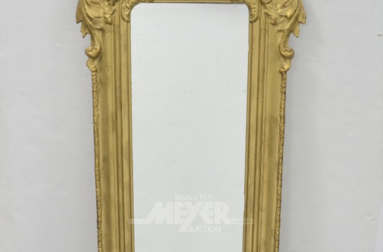 Flurspiegel, goldfarbiger Holzrahmen