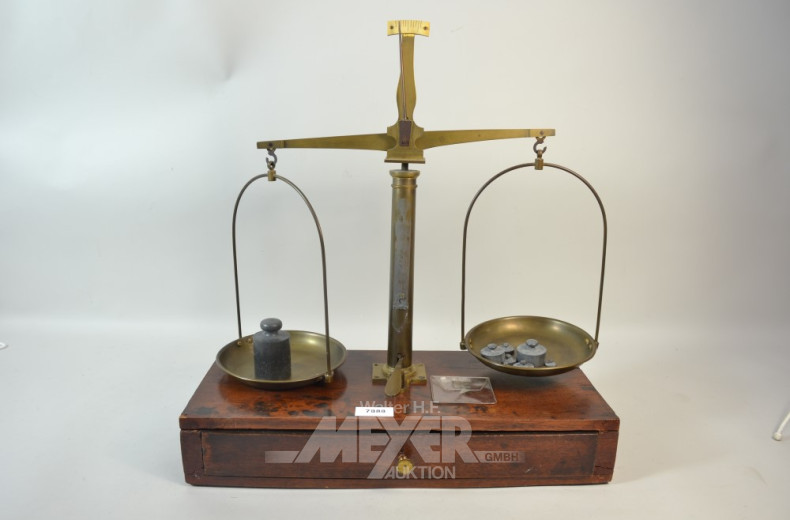 Gold-/Apothekerwaage, incl. Gewichten,