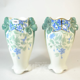Keramik-Vasenpaar, im Jugendstil
