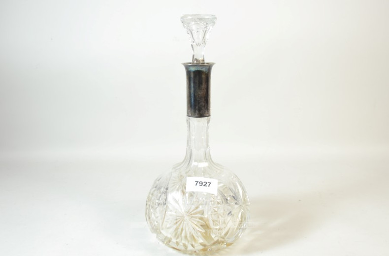 Kristall-Karaffe mit 800er Silber-