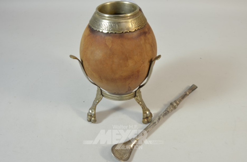 Mate-Tee-Gefäß mit Trinkhalm