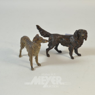 2 kl. Wiener-Bronzen ''Hunde''