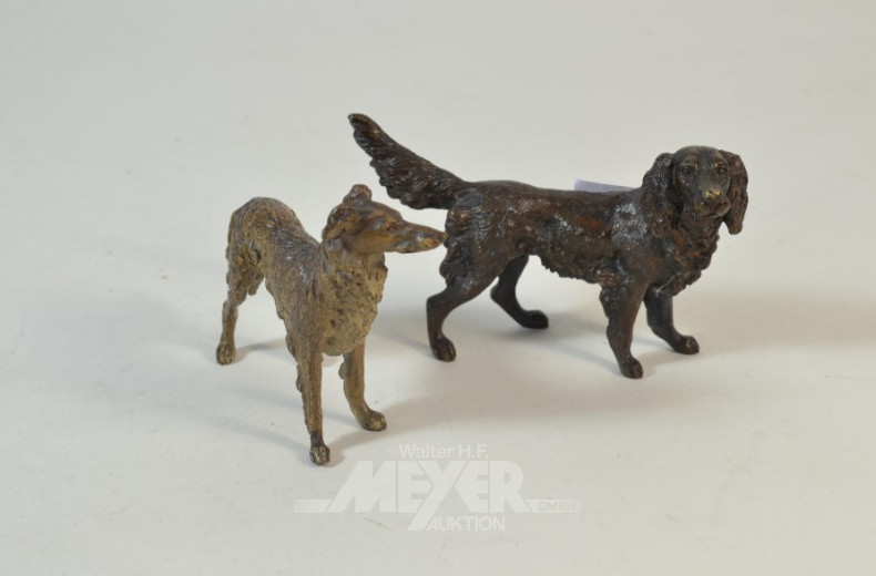 2 kl. Wiener-Bronzen ''Hunde''