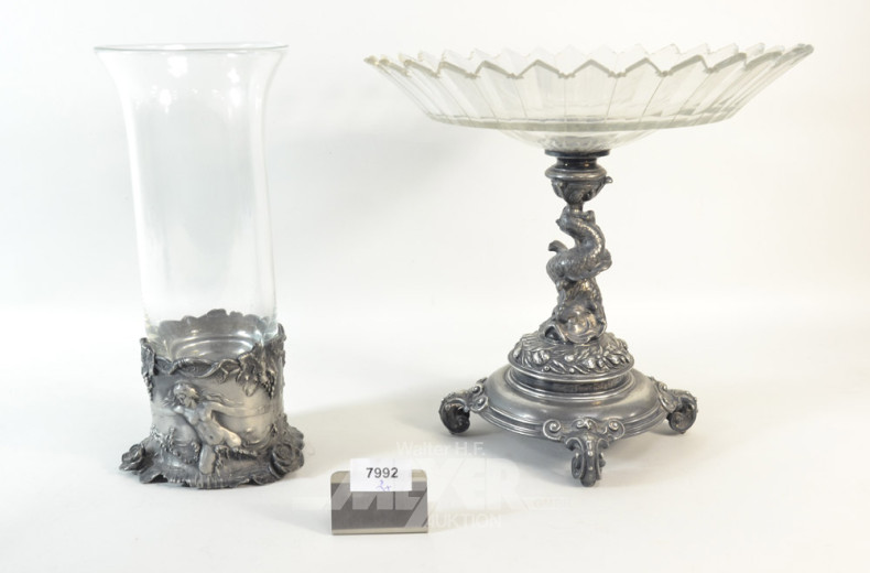 Tischaufsatz, Zinnstandfuß,