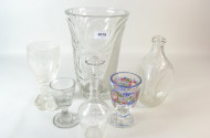 6 Teile Kristall: Vase, Karaffe,