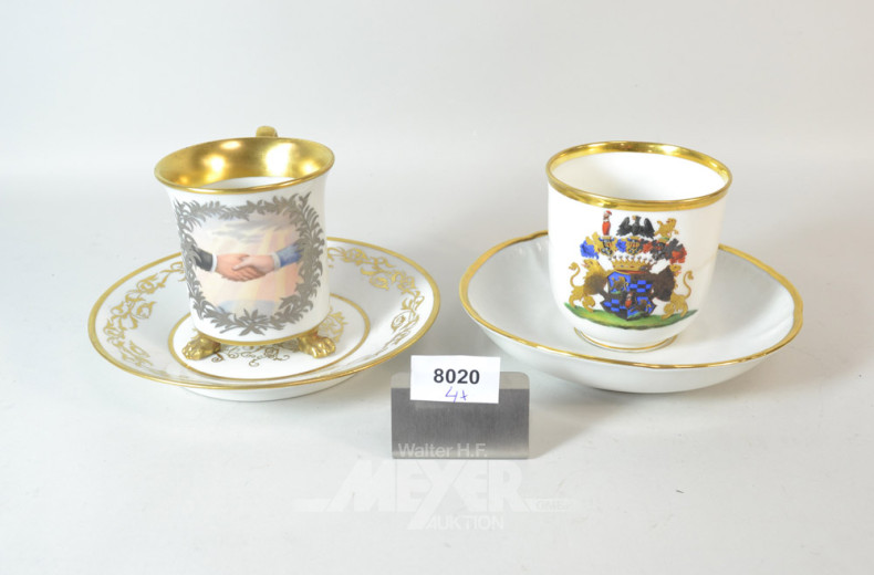 4 gr. Schokoladen-Sammeltassen,