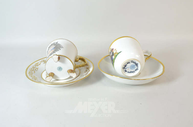 4 gr. Schokoladen-Sammeltassen,