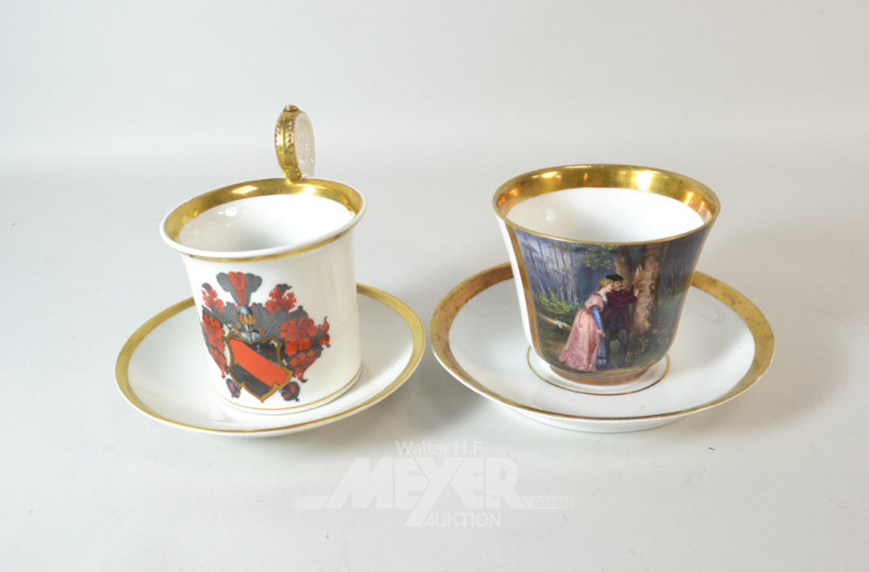 4 gr. Schokoladen-Sammeltassen,