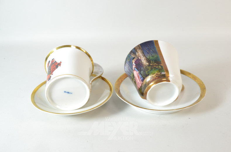 4 gr. Schokoladen-Sammeltassen,