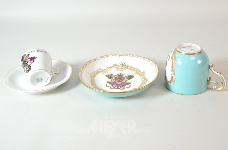 5 versch. Porz.-Kaffee/Mokka-Sammeltassen,