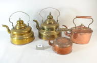 6 versch. Messing/Kupfer-Kessel