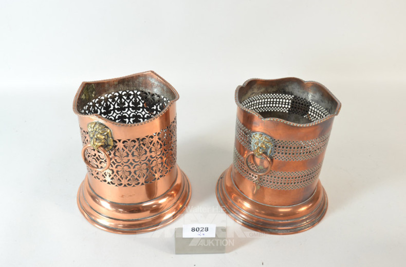 2 Flaschenhalter, Kupfer