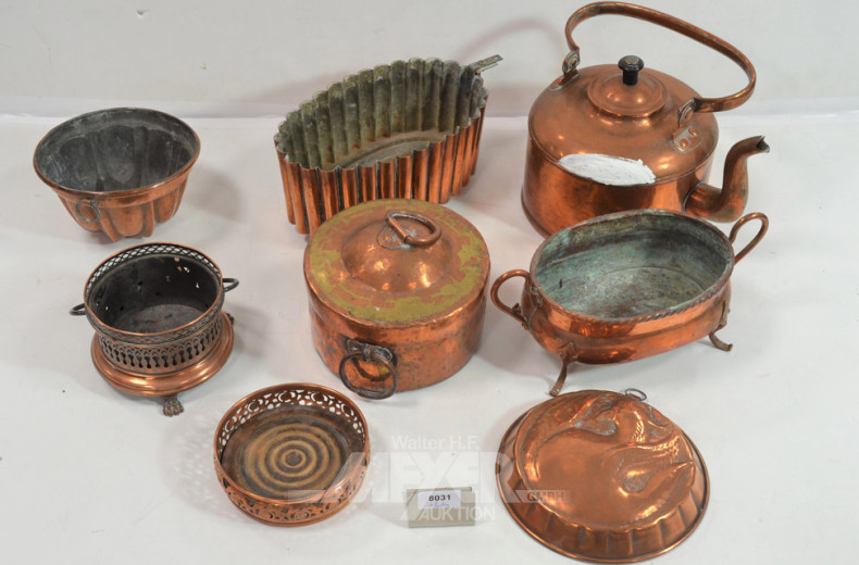 gr. Posten div. Kupferdekorationen: