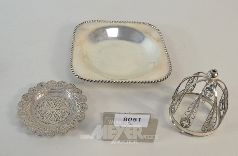 kl. Schale, 835er Silber, rücks.