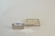 kl. Schatulle, Silber, im Deckel