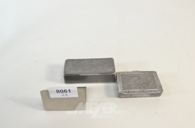2 kl. alte Schatullen, Silber