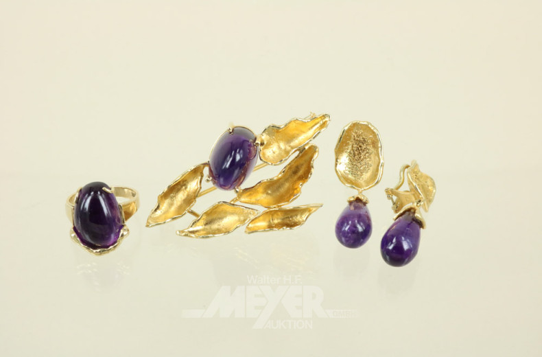 Schmuckgarnitur, 585er GG, 3-tlg.,