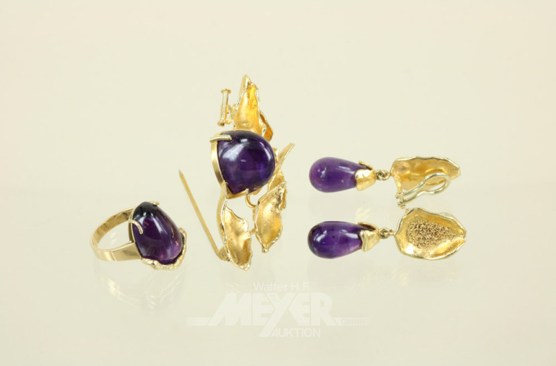 Schmuckgarnitur, 585er GG, 3-tlg.,