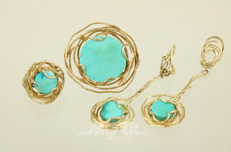 Schmuckgarnitur, 585er GG, 3-tlg.,