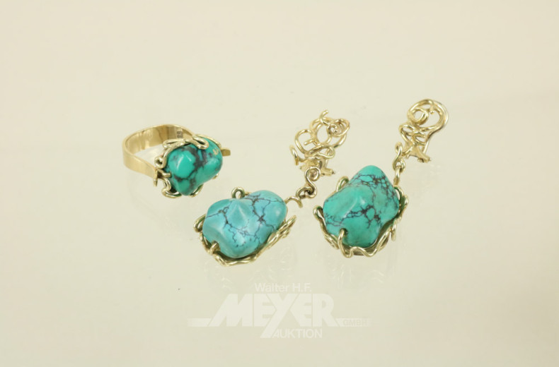 Schmuckgarnitur, 585er GG, 4-tlg.,