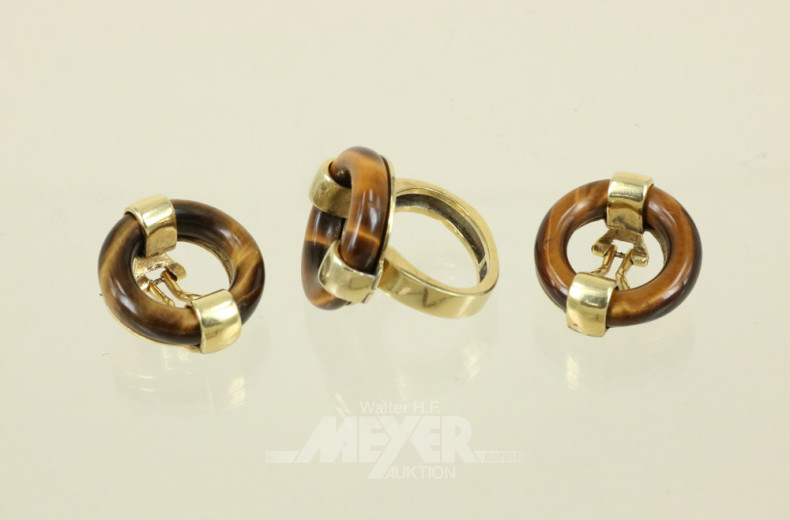 kl. Schmuckgarnitur, 585er GG, 2-tlg.,