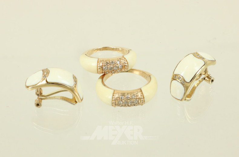 kl.  Schmuckgarnitur, 585er GG, 3-tlg.,