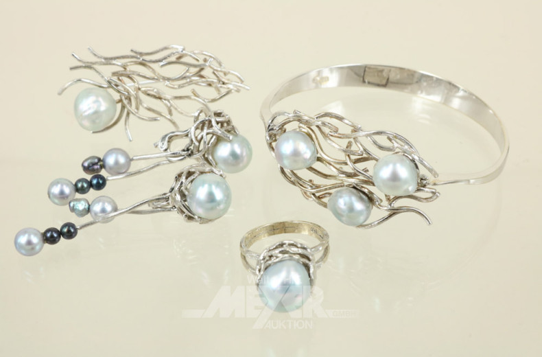 Schmuckgarnitur, 585er WG, 4-tlg.,