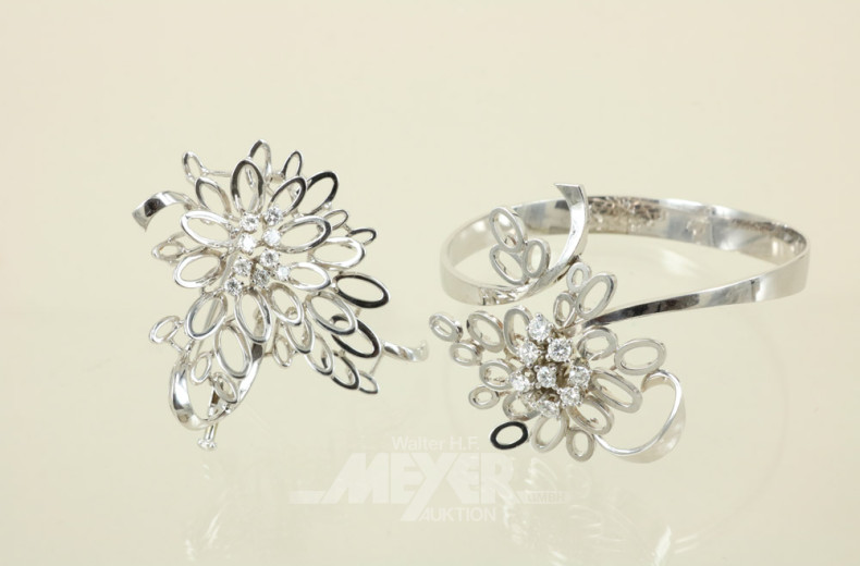 Schmuckgarnitur, 585er WG, 2-tlg.,