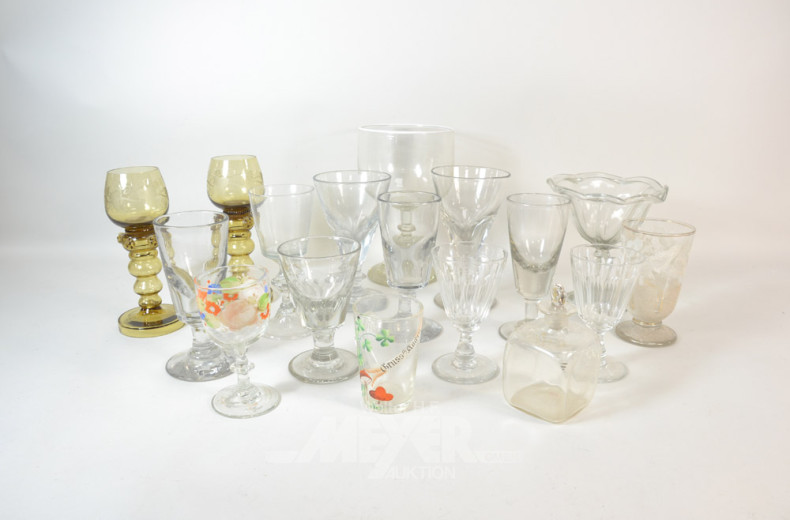 Posten div. Gläser: Likör, Wein, Sekt